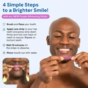 👨‍⚕️KLENIMORE™ Purple Teeth Whitening Strips:Revolutionary Dissolving Diamond Series Technology with Hydroxyapatite 💎
