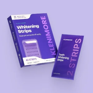 KLENIMORE Purple Teeth Whitening Strips - 7/21 Whitening Sessions - Safe for Enamel - Non Sensitive Teeth Whitening - Peroxide-Free