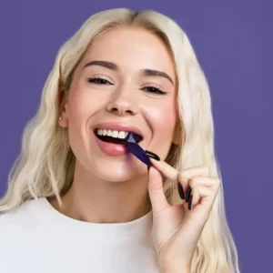 KLENIMORE Purple Teeth Whitening Strips - 7/21 Whitening Sessions - Safe for Enamel - Non Sensitive Teeth Whitening - Peroxide-Free