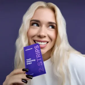 KLENIMORE Purple Teeth Whitening Strips - 7/21 Whitening Sessions - Safe for Enamel - Non Sensitive Teeth Whitening - Peroxide-Free