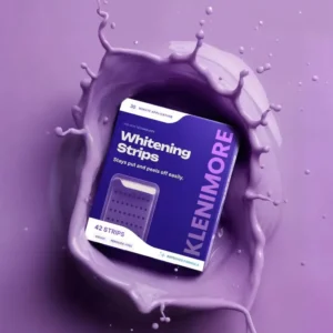 KLENIMORE Purple Teeth Whitening Strips - 7/21 Whitening Sessions - Safe for Enamel - Non Sensitive Teeth Whitening - Peroxide-Free