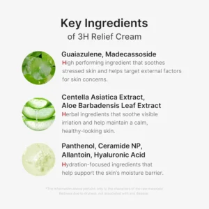 KLENIMORE 3H Daily Relief Cream - Guaiazulene & Centella Soothing Moisturizer for Sensitive Skin