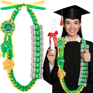 🎓 KLENIMORE™ 2026 Graduation Money Lei with Cash Holder 💵✨ 48 Inch Extra Long Braided Ribbon Lei 🎀 DIY Graduation Garland for Cash Gifts 💰 Class of 2026 Grad Party Decorations 🎉