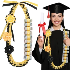 🎓 KLENIMORE™ 2026 Graduation Money Lei with Cash Holder 💵✨ 48 Inch Extra Long Braided Ribbon Lei 🎀 DIY Graduation Garland for Cash Gifts 💰 Class of 2026 Grad Party Decorations 🎉