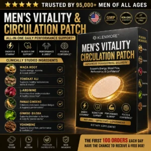 KLENIMORE™ Advanced Prostate & Vitality Microneedle Patch Designed for Men 25+ with Nighttime Bathroom Trips, Weak Flow & Low Energy