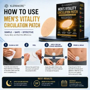 KLENIMORE™ Advanced Prostate & Vitality Microneedle Patch Designed for Men 25+ with Nighttime Bathroom Trips, Weak Flow & Low Energy